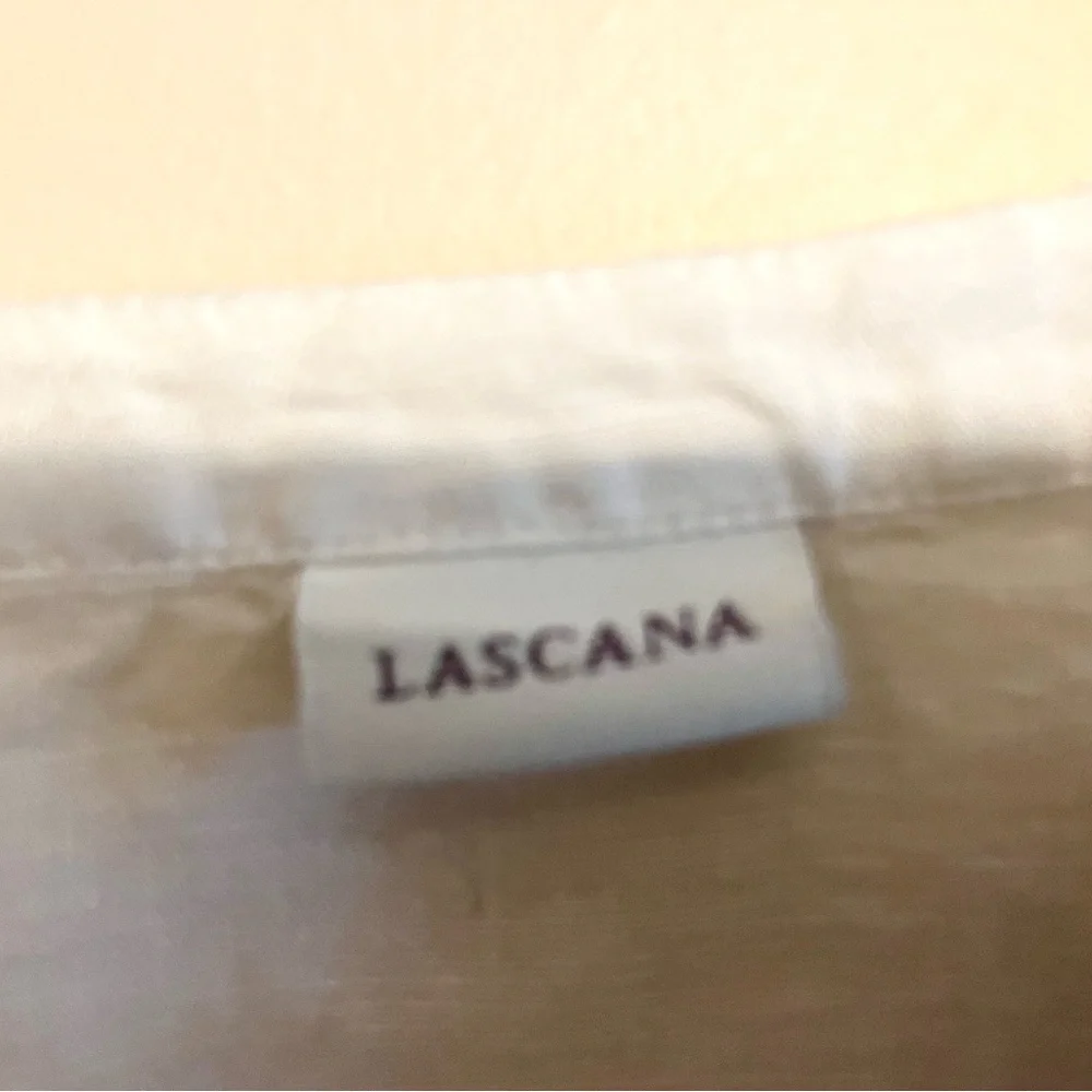 LASCANA Women's White Long Sleeve Shirt with Blue Embroidered Detail Size Small - Picture 3 of 5